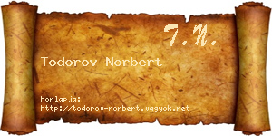 Todorov Norbert névjegykártya